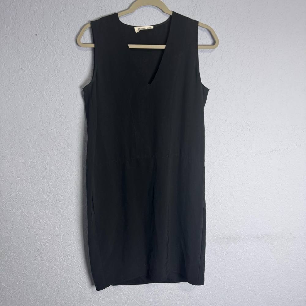 Everlane GoWeave Black Sleeveless V-Neck Lagenlook Midi Dress Size 4